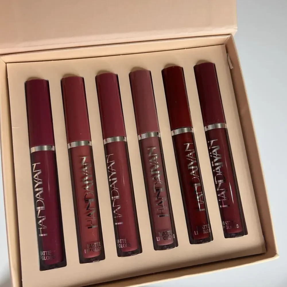 4 Boxes - HANDAIYAN Matte Liquid Lipstick Set - Red, Pink, Nude, Berry, Mauve